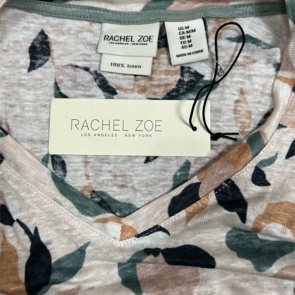 NWT Rachel Zoe 100% Linen Short Sleeve Blouse  [116] - Picture 4 of 4